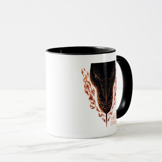 Drache in Flammen hinter dem Schwert Tasse (VorderseiteRechts)