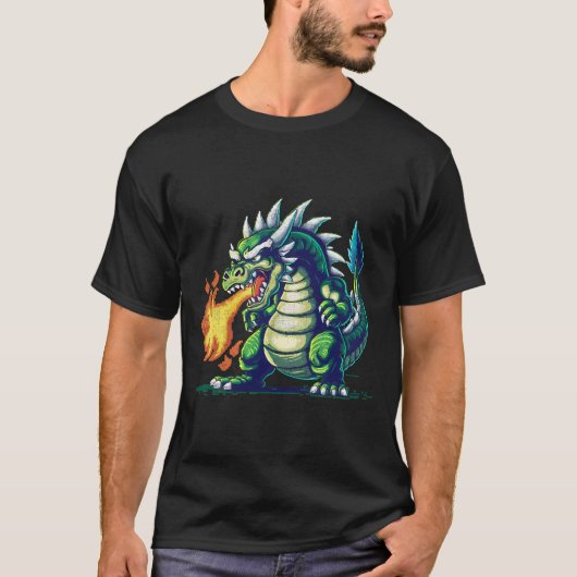 Drache in Flammen T-Shirt (Vorderseite)