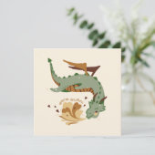 Drache in grün und beige (Stehend Vorderseite)