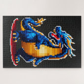 Drache in Pixel Art Puzzle (Horizontal)