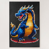 Drache in Pixel Art Puzzle (Vertikal)