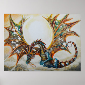 Drache in Sky Poster