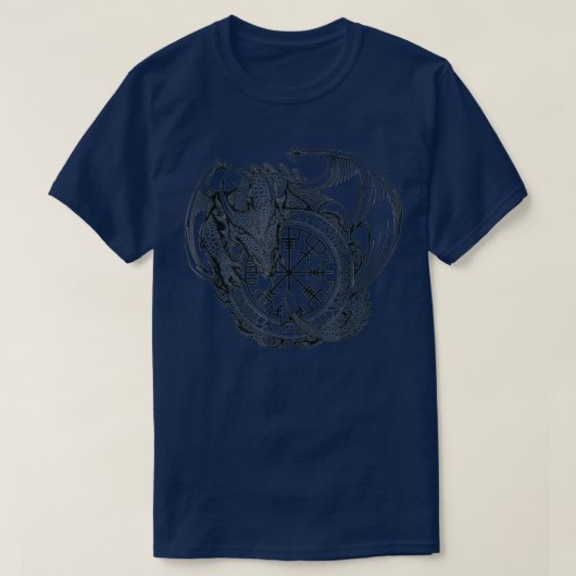 Drache Island Nordic Viking Battle Folklore T-Shirt (Design vorne)