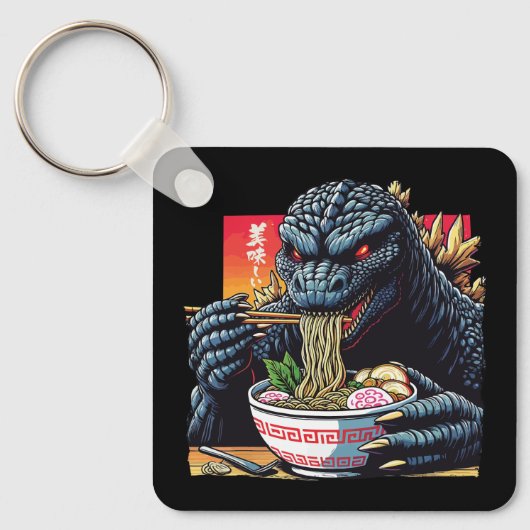 Drache isst Ramen Schlüsselanhänger (Vorderseite)