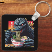 Drache isst Ramen Schlüsselanhänger (Rückseite)