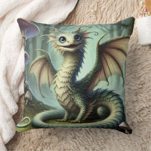 Drache Jabberwocky Niedlich Fantasy Kreatur Kunst Kissen