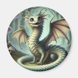 Drache Jabberwocky Niedlich Fantasy Kreatur Kunst Magnet
