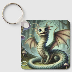 Drache Jabberwocky Niedlich Fantasy Kreatur Kunst Schlüsselanhänger