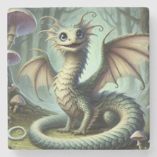 Drache Jabberwocky Niedlich Fantasy Kreatur Kunst Steinuntersetzer