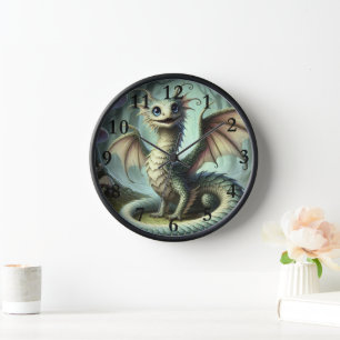 Drache Jabberwocky Niedlich Fantasy Kreatur Kunst Uhr