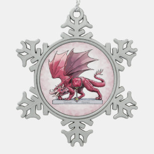 Drache Januars Birthstone - Granat Schneeflocken Zinn-Ornament