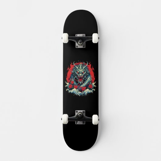 Drache Japanisch in den Waves Skateboard (Vorderseite)