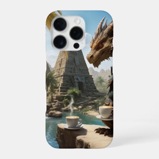 Drache Kaffeezeit iPhone Hülle (Rückseite)