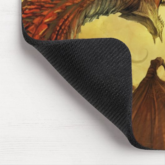 Drache-Kampf, Mausunterlage Mousepad (Ecke)