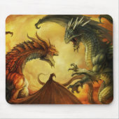 Drache-Kampf, Mausunterlage Mousepad (Vorne)