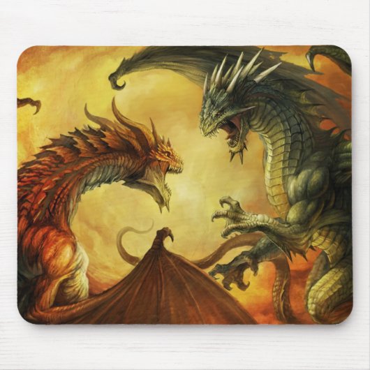 Drache-Kampf, Mausunterlage Mousepad (Vorne)