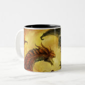 Drache-Kampf-Tasse Zweifarbige Tasse (Vorderseite Links)