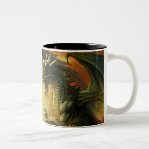 Drache-Kampf-Tasse Zweifarbige Tasse