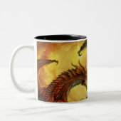 Drache-Kampf-Tasse Zweifarbige Tasse (Links)