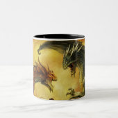 Drache-Kampf-Tasse Zweifarbige Tasse (Mittel)