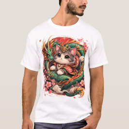 Drache Katze Fantasy Asiatisches Mythologisches De T-Shirt