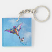 Drache Kite Digitalkunst Schlüsselanhänger (Rückseite)