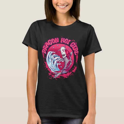 Drache Koi Mädchen T-Shirt (Vorderseite)