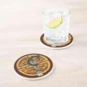 Drache-Kreuz Sandstein Untersetzer (Seite)