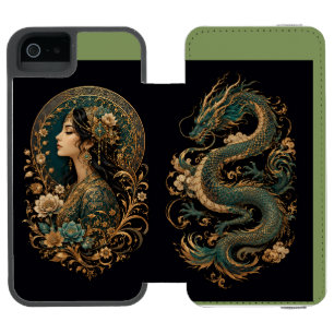 Drache & Lady Flower Hülle Persische Fantasie Incipio Watson™ iPhone 5 Geldbörsen Hülle