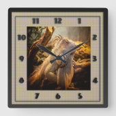 Drache-Leguanname Tina Quadratische Wanduhr (Vorderseite)