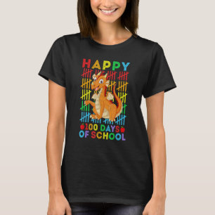 Drache Lehrer Schüler Glücklich 100 Tage Schule T-Shirt
