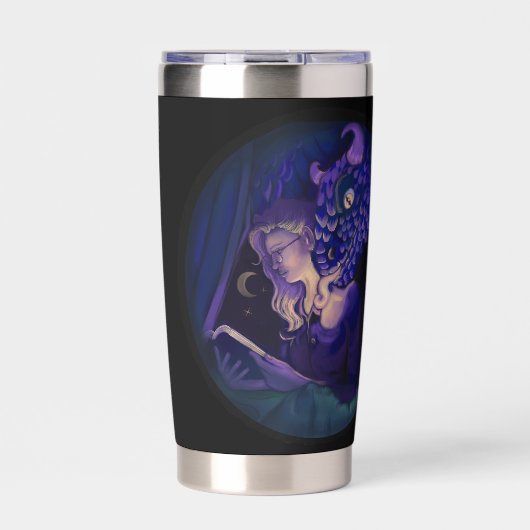 Drache Licht Buchclub Thermobecher (Vorderseite)