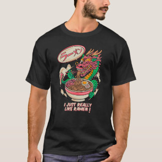 Drache liebt Ramen | Japanischer Street-Art-Stil T-Shirt