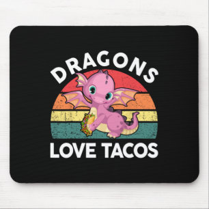 Drache liebt Taco-Shirt Cinco Mayo Lustig Mexikani Mousepad