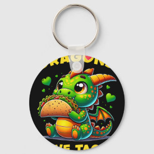 Drache liebt Tacos Süß Cinco De Mayo Mexikanisches Schlüsselanhänger