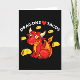 Drache liebt Tacos Süßer Drachenliebhaber Mexikani Karte