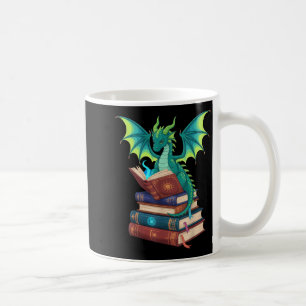 Drache liest Bücher Fantasy Liebhaber Mythische Kr Kaffeetasse