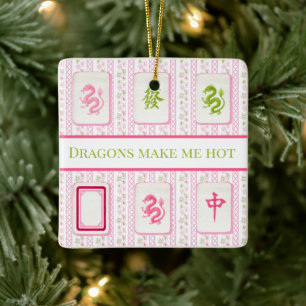 Drache Macht Mich Heiß Lustiger Mahjong Custom Keramikornament
