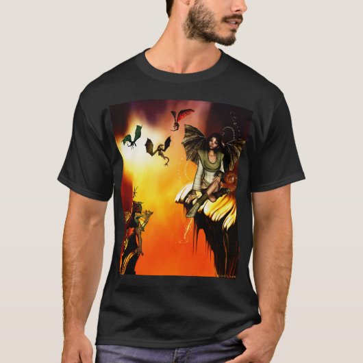 Drache-Mädchen-T-Shirt T-Shirt (Vorderseite)