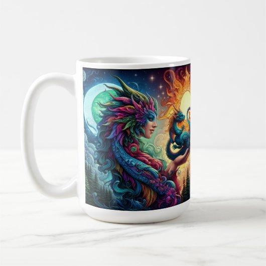 Drache Magie Fantasy Welt Kaffeetasse (Links)