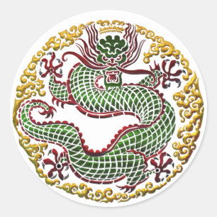 Drache-Medaillon Runder Aufkleber