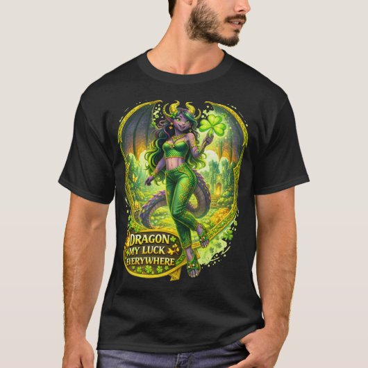 Drache Mein Glück Überall T-Shirt (Vorderseite)