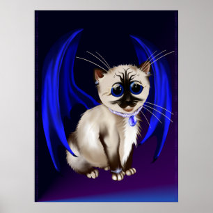 Drache-Miezekatze-Plakat Poster