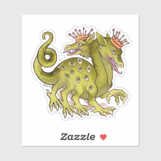 Drache mit Augen auf seinen Körper Mittelalter Aufkleber (Blatt)