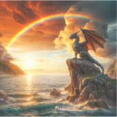 Drache mit Blick auf das Meer Aufkleber (Vorderseite)