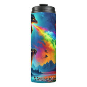 Drache mit Blick auf Feuer und Ozean Thermosbecher (Vorderseite)
