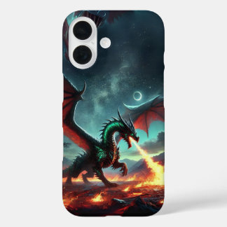 Drache mit Branddesign iPhone 16 Hülle