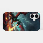 Drache mit Branddesign iPhone 16 Hülle (Rückseite (Horizontal))