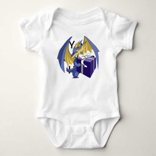 Drache mit einem Geschenk Baby Strampler (Vorderseite)
