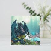 Drache mit Fairy Girl Karte (Stehend Vorderseite)